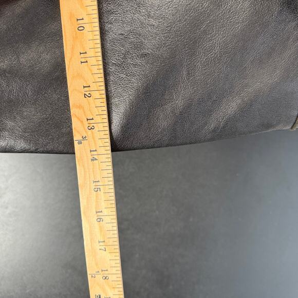 FOSSIL Men Black Leather Duffel Dr Bag Style Weekender Overnight Travel Carry-On - Picture 8 of 12